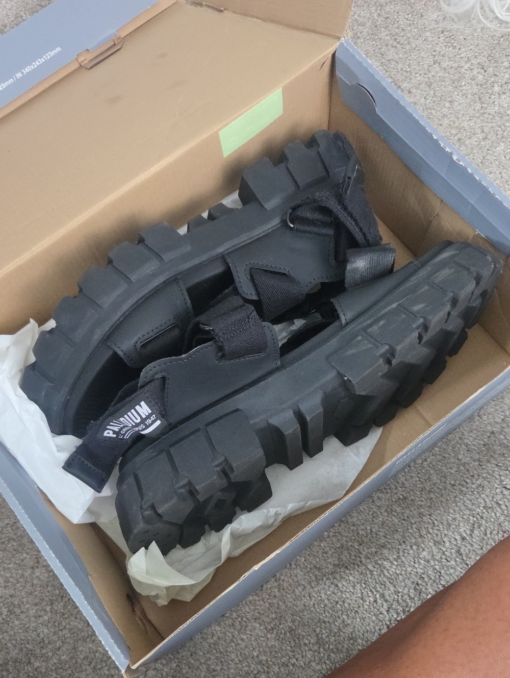 Palladium Black Chunky Lug-Strap Sandals